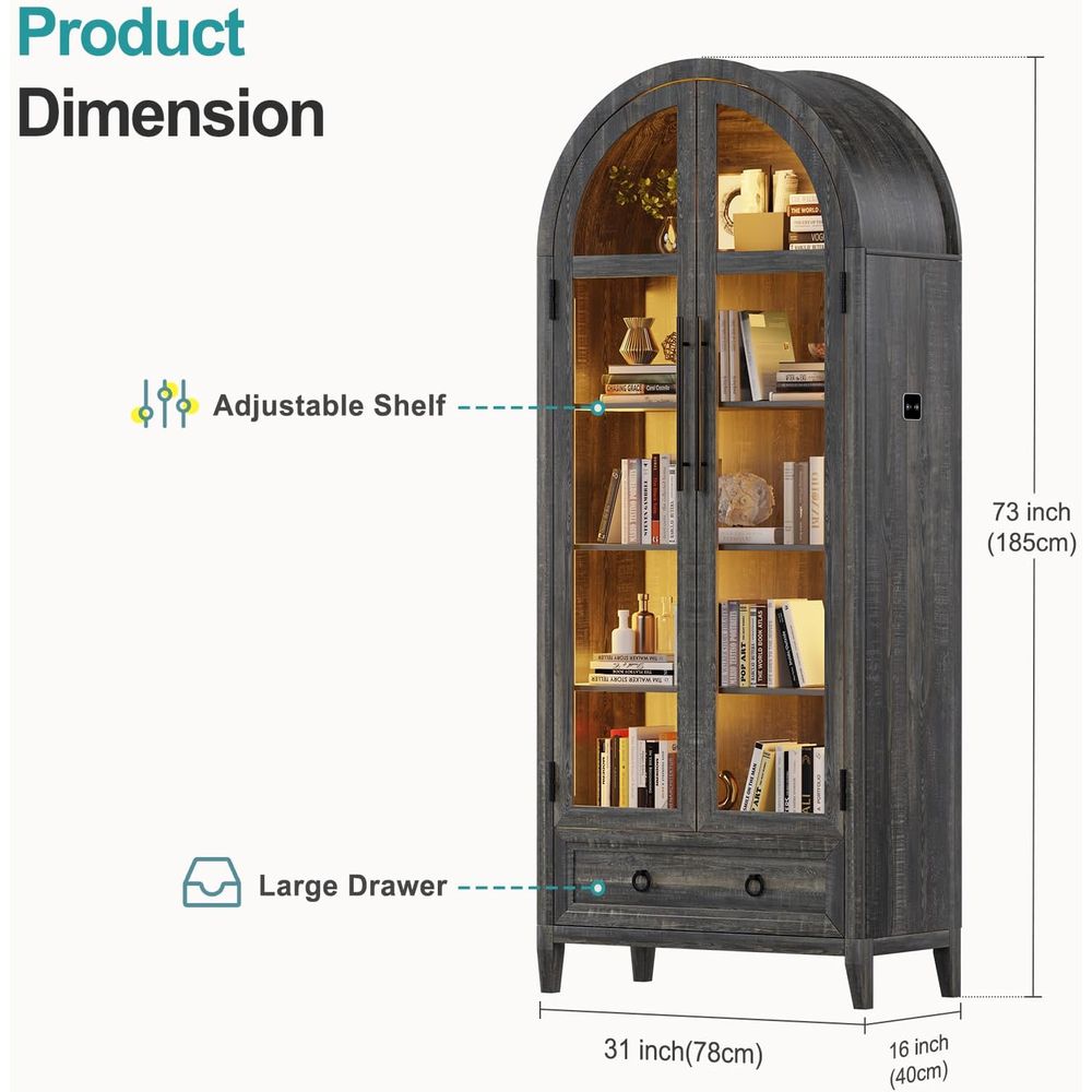 73 Arched Glass Display Cabine - Collectible & Vintage Dolls For Wedding recensione e prezzo
