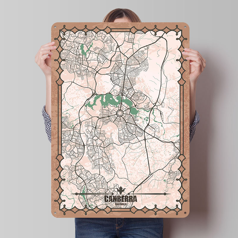 Canberra City Map Tinplate Pos - Canberra Vintage & Collectible Centre Reviews recensione e prezzo