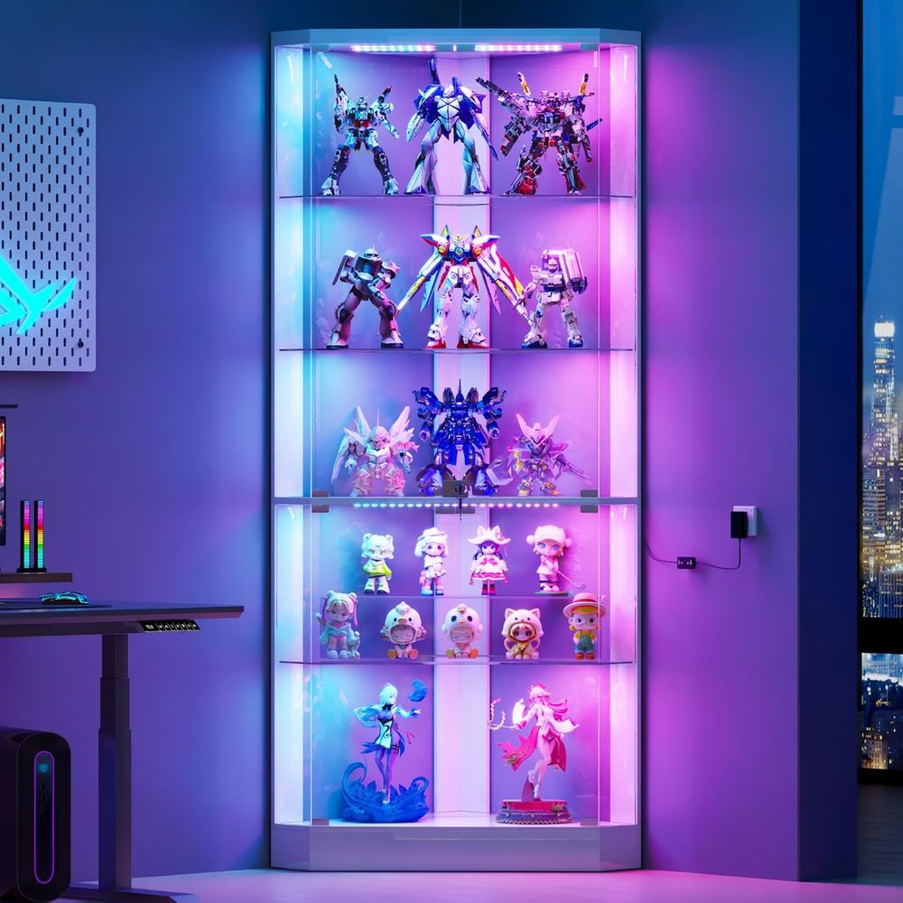 5-Tier White Display Cabinet w - Collectible & Vintage Dolls For Wedding recensione e prezzo
