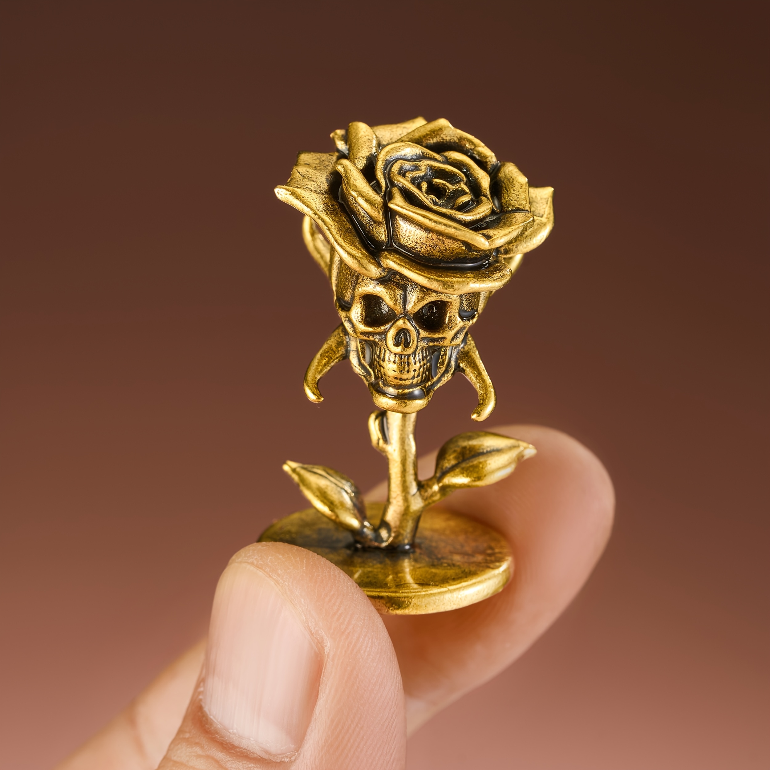 1 Vintage Brass Rose Skull Sta - Vintage Collectible Ornaments recensione e prezzo