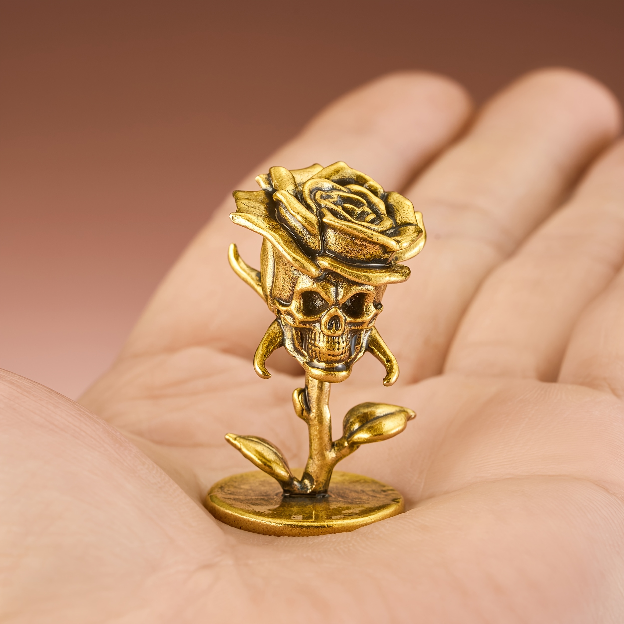 1 Vintage Brass Rose Skull Sta - Vintage Collectible Ornaments recensione e prezzo