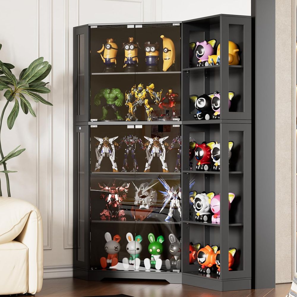 Black Glass Display Cabinet wi - Collectible & Vintage Dolls For Wedding recensione e prezzo