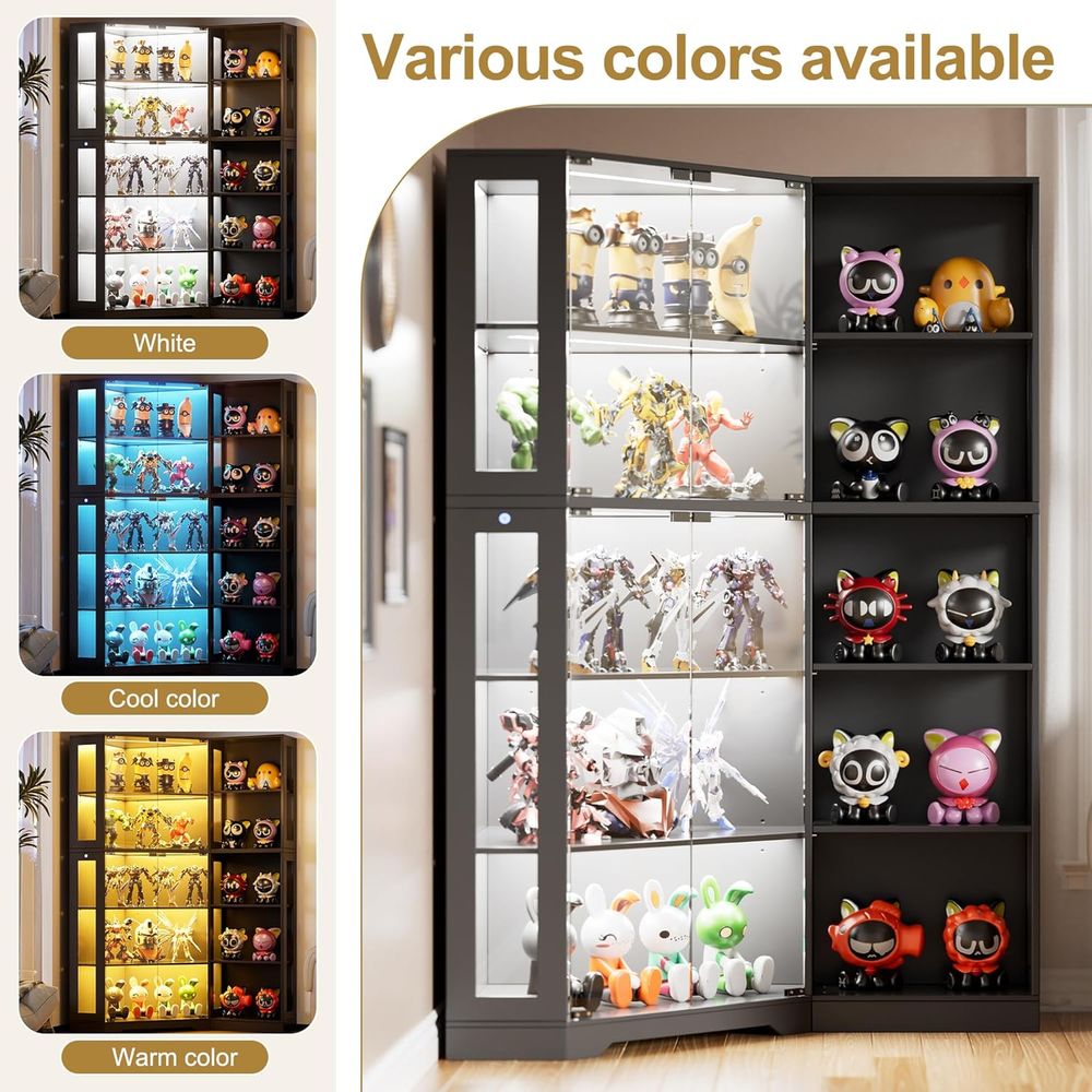 Black Glass Display Cabinet wi - Collectible & Vintage Dolls For Wedding recensione e prezzo