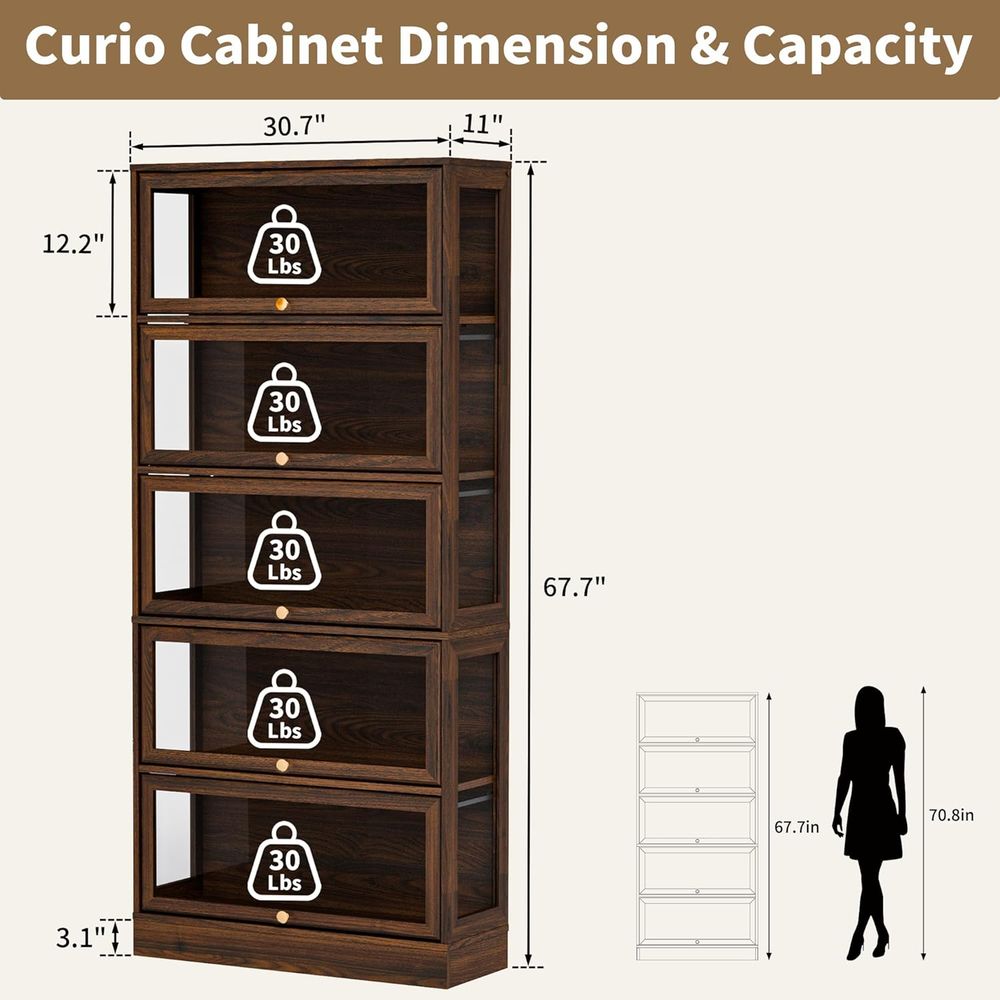 5-Tier Walnut Acrylic Glass Di - Collectible & Vintage Dolls For Wedding recensione e prezzo