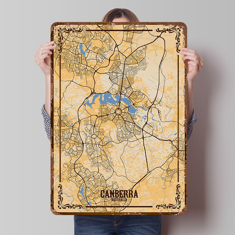 Canberra City Map Tinplate Pos - Canberra Vintage & Collectible Centre Reviews recensione e prezzo