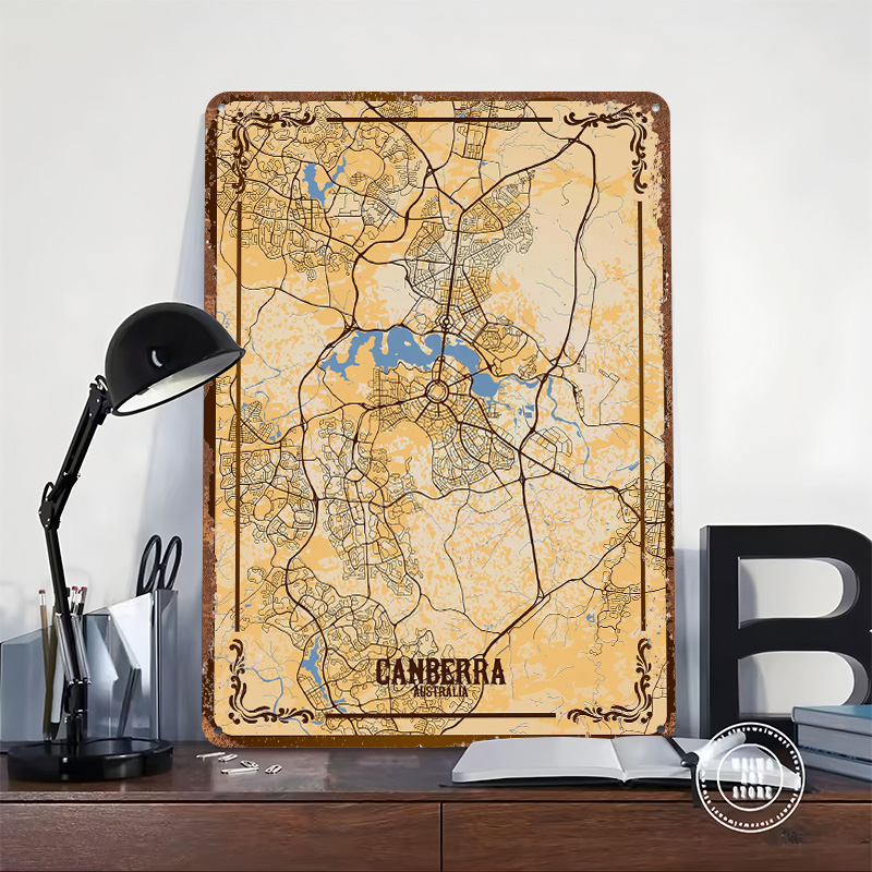 Canberra City Map Tinplate Pos - Canberra Vintage & Collectible Centre Reviews recensione e prezzo