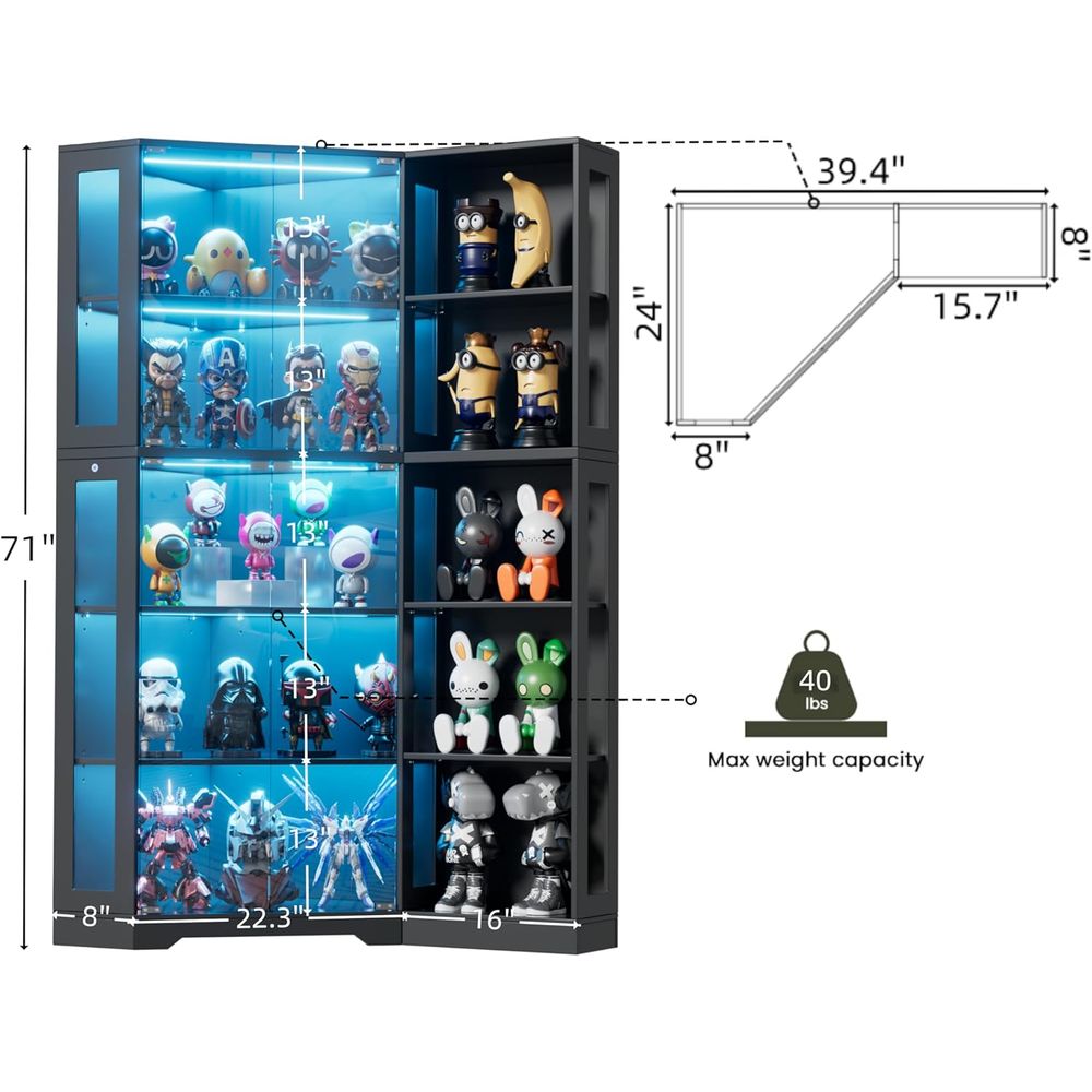 5-Tier LED Lighted Glass Displ - Collectible & Vintage Dolls For Wedding recensione e prezzo