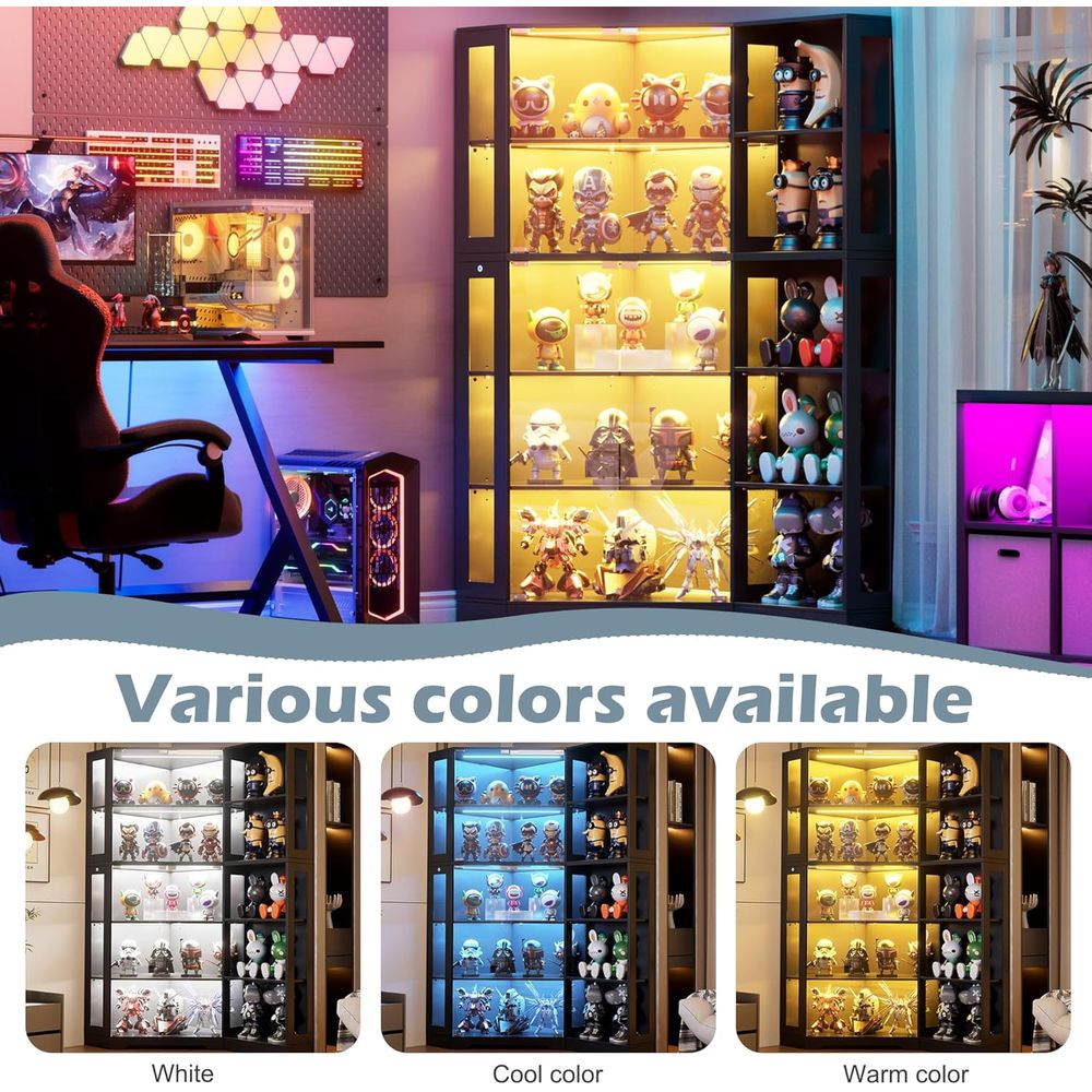 5-Tier LED Lighted Glass Displ - Collectible & Vintage Dolls For Wedding recensione e prezzo