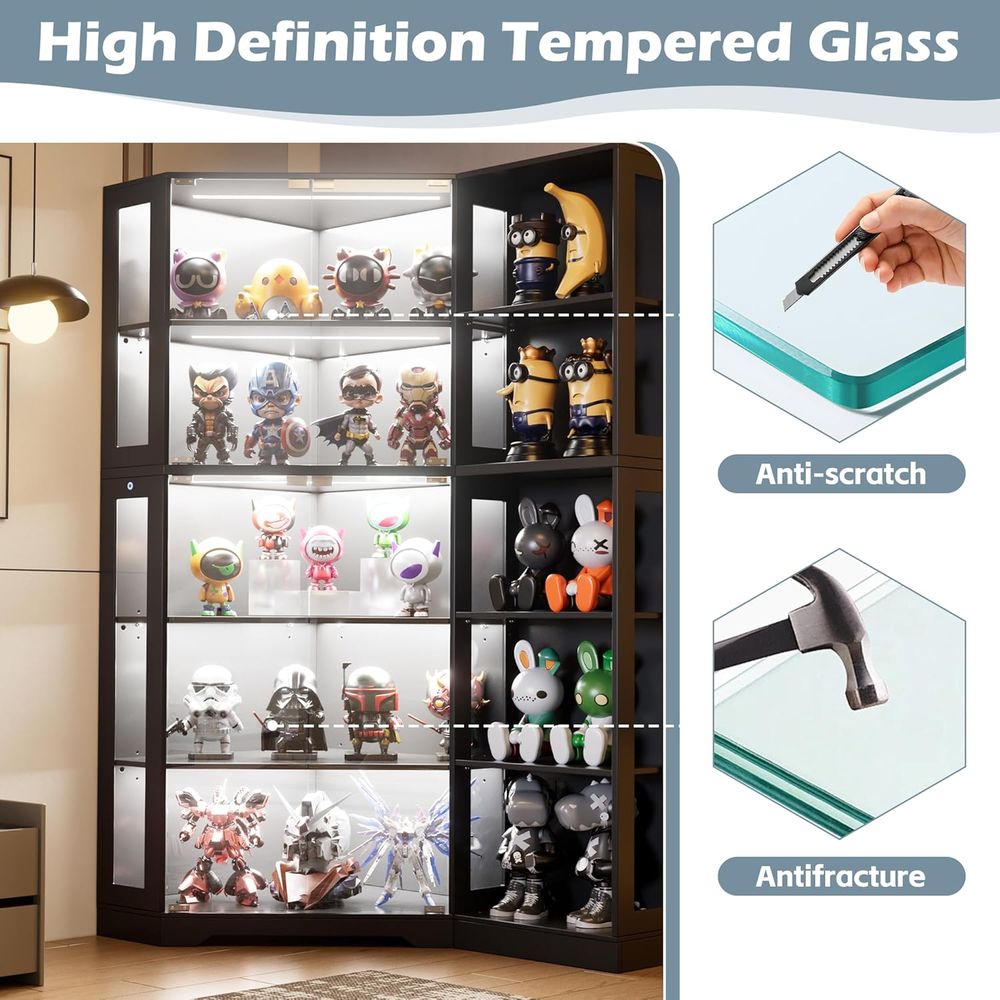 5-Tier LED Lighted Glass Displ - Collectible & Vintage Dolls For Wedding recensione e prezzo