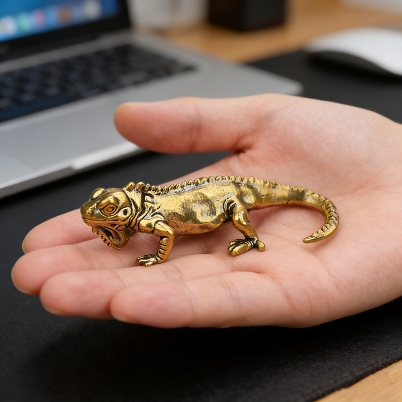 1pc Vintage Brass Lizard Deskt - Vintage Collectible Ornaments recensione e prezzo