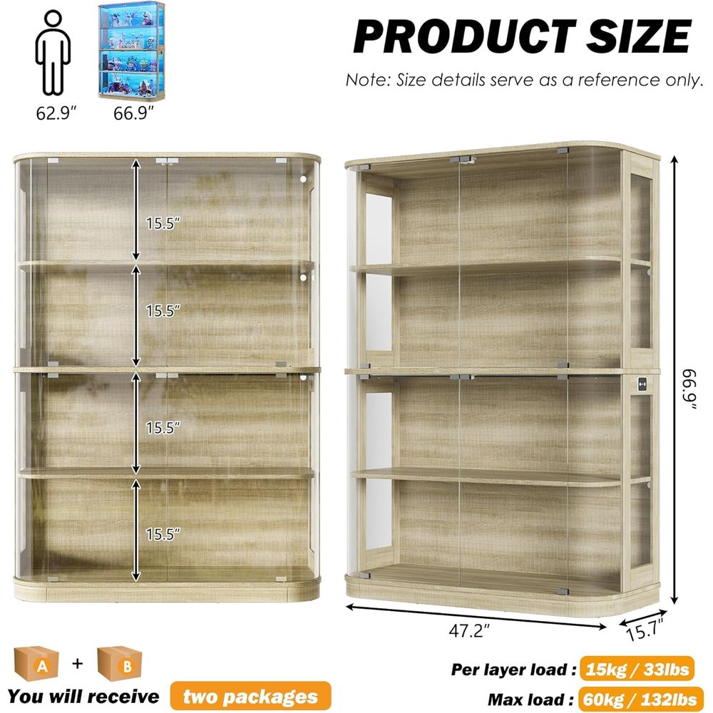 47.2 Glass-Door 4-Tier Display - Collectible & Vintage Dolls For Wedding recensione e prezzo