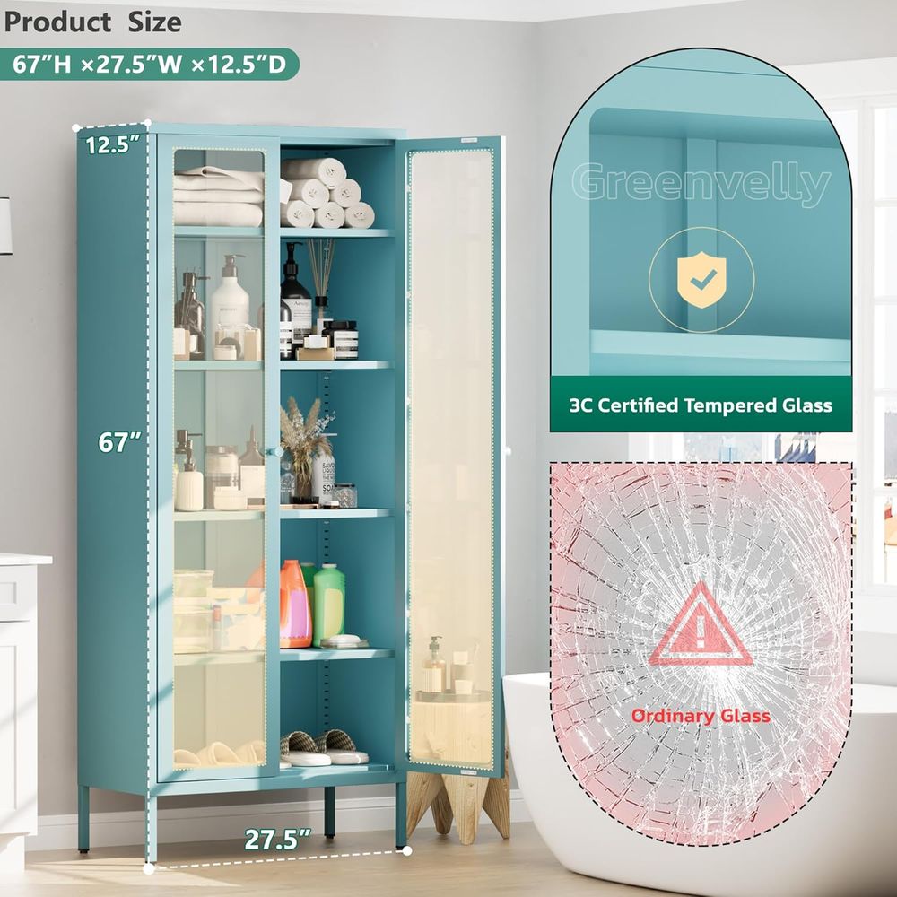 Tall Glass Display Cabinet for - Collectible & Vintage Dolls For Wedding recensione e prezzo