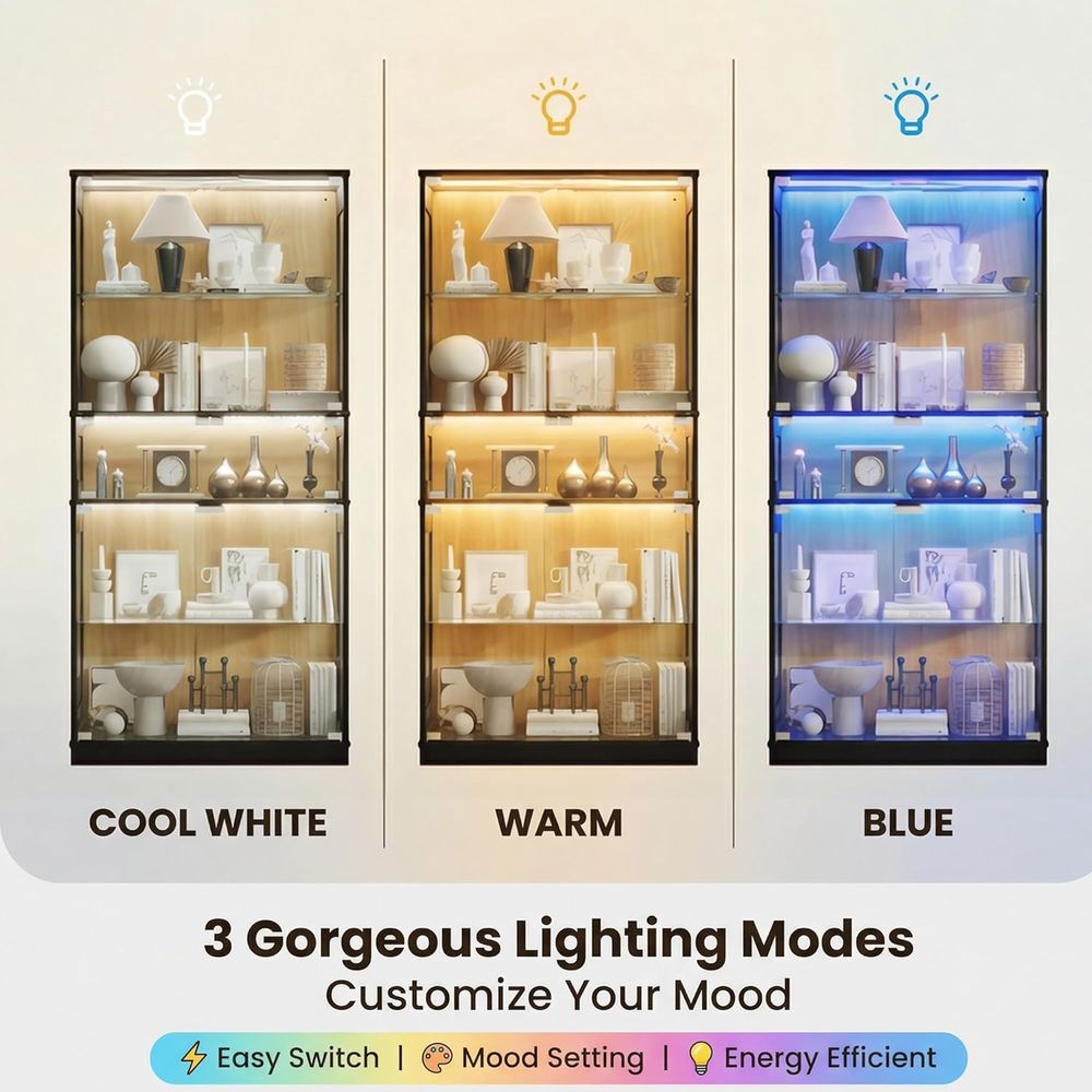5-Shelf LED Lighted Glass Disp - Collectible & Vintage Dolls For Wedding recensione e prezzo