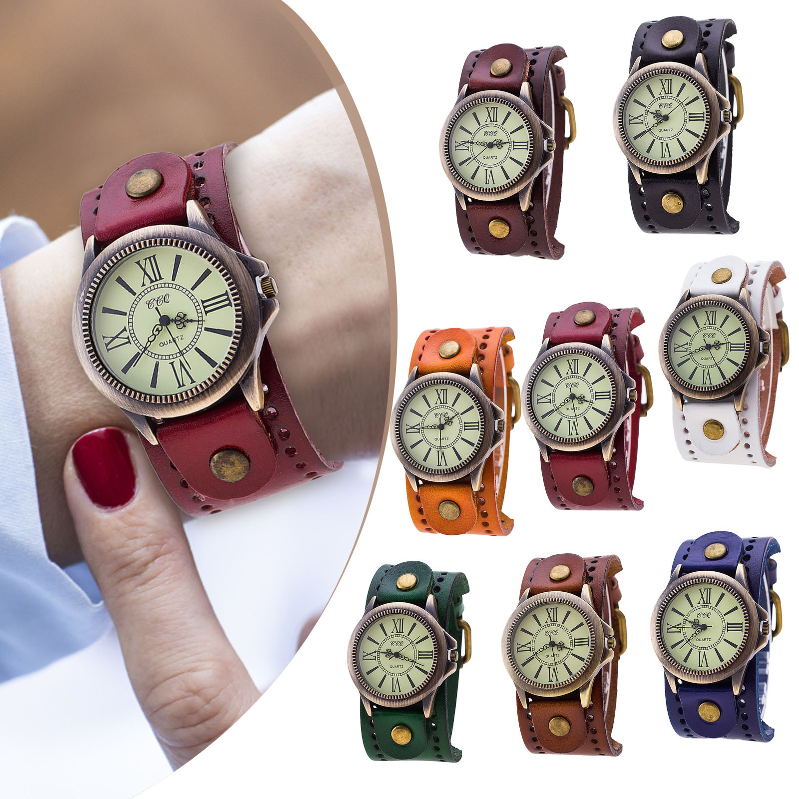Punk Retro Leather Watch Roman - Vintage Watch Crystal recensione e prezzo