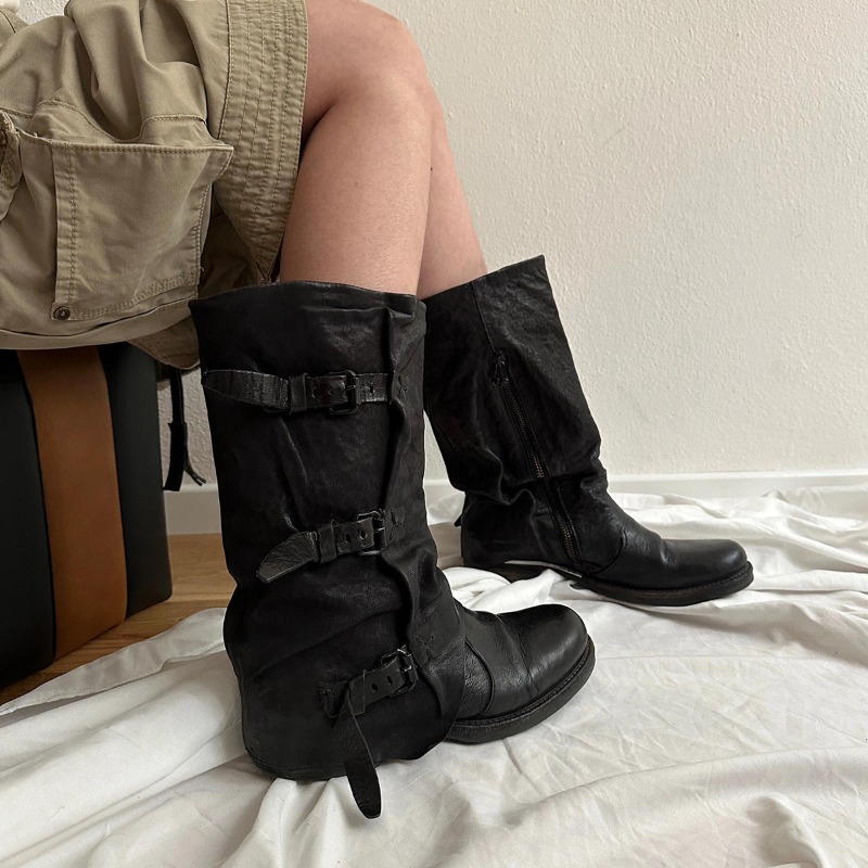 Black Belt Buckle Pleated Mid- - Vintage Zipper recensione e prezzo