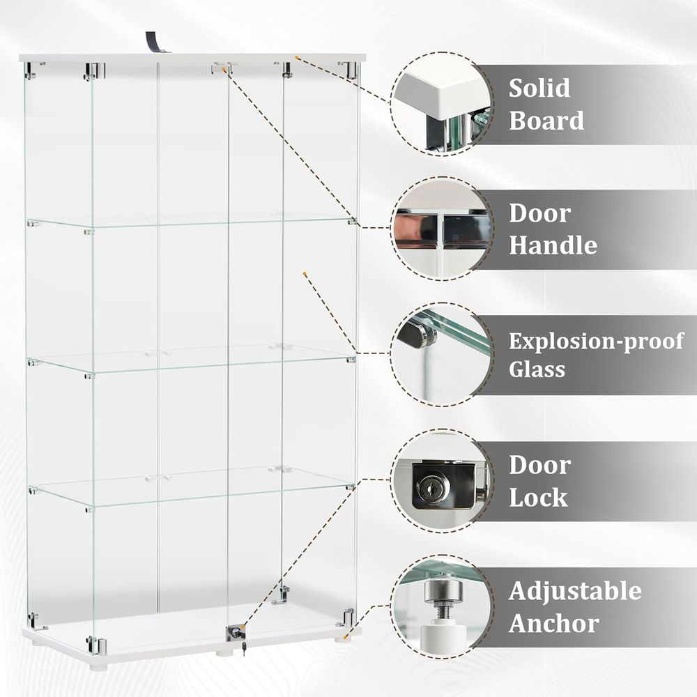 4-Tier Tempered Glass Curio Ca - Collectible & Vintage Dolls For Wedding recensione e prezzo