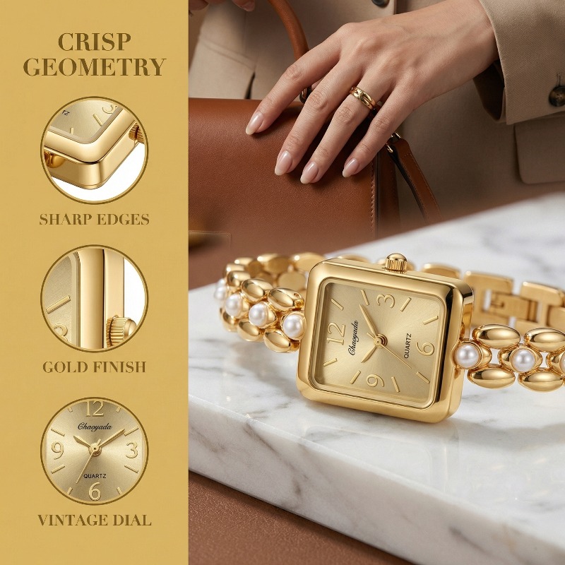 Luxury Golden Women's Watch Fa - Vintage Watch Crystal recensione e prezzo
