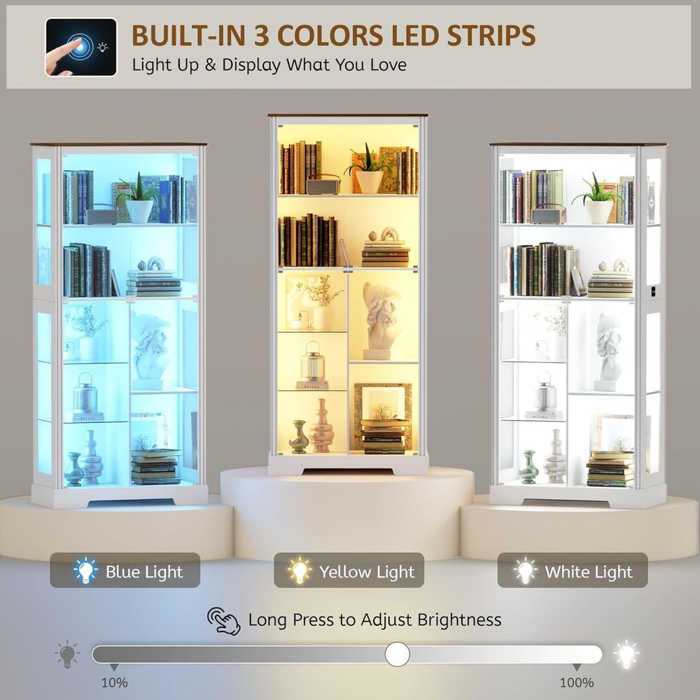 7-Tier Glass Display Cabinet w - Collectible & Vintage Dolls For Wedding recensione e prezzo