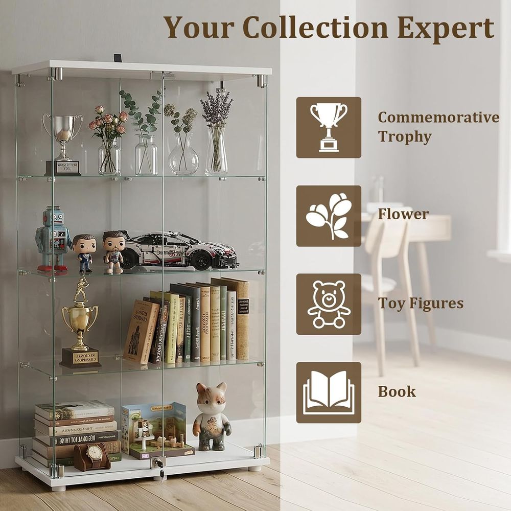 4-Tier Tempered Glass Curio Ca - Collectible & Vintage Dolls For Wedding recensione e prezzo